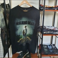 เสื้อยืดพิมพ์ลายแฟชั่นเสื้อยืดวินเทจ The Walking Dead ลาย ริค กับ คาล ตอกปี 2014 S-5XL