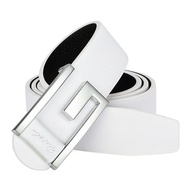 J.LINDEBERG   Titleist   Titleist เข็มขัดกอล์ฟของผู้ชายเข็มขัดหนังแท้หัวเข็มขัดสีขาวเรียบเข็มขัดกอล์