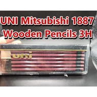 Pencils Wooden High Quality UNI Mitsubishi Japan 3H 12 Pieces Made in