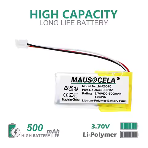 500mAh Keyboard,Mouse Battery For Logitech:G Pro,Pro Wireless,PRO X Superlight,M-R0070,G Pro Wireles