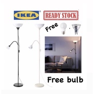 IKEA NOT floor lamp,floor uplighter/reading lamp, black/white (with bulb)*