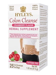 Hyleys Colon Cleanse Tea Cranberry Flavor - 25 Tea Bags (1 Pack)