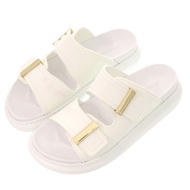 近全新 Alexander McQueen Hybrid Slide 658063W4Q52 36碼（日碼23公分）金色五金橡膠白色涼鞋 0724 [二手] Alexander McQueen