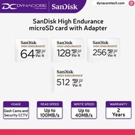 SanDisk High Endurance microSD card with Adapter for dash cams and CCTV (64GB/128GB/256GB/512GB)