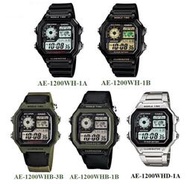 CASIO 世界地圖十年電力數位錶 AE-1200 AE-1200WH  AE-1200WHB AE-1200WHD