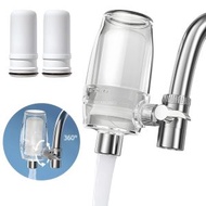 水龍頭過濾器，帶2件陶瓷過濾元件的水龙头過濾器，可清洗的廚房水龍頭過濾器，更換用洗碗池過濾器，去除鉛、氟化物和氯