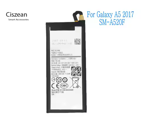 1x 3000mAh 3.85VDC EB-BA520ABE Replacement Battery For Samsung Galaxy A5 2017 Edition A520 A520F SM-