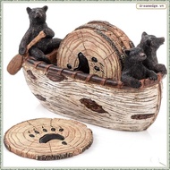 [dreamedge] Rustic Lodge for the Home Bear Coasters Set of 6 Full Size Lack Bear  Decorations