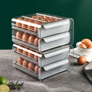 AT-🌞Japanese Transparent Egg Crisper Drawer Egg Finishing Storage Box Double Layer32Refrigerator Refrigerated Egg Grid N