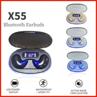 X55 Sleeping Earbuds Wireless Bluetooth Headsets LED Display Hi-fi Stereo Sound Waterproof Noise-Can