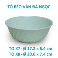 Melamine plastic twisted bowl with jade pattern, size TO X7-Ø 17.2 x 6.4 cm / TO X8 - Ø 20.0 x 7.4 c