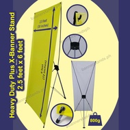 X Banner Stand 2.5 ft. x 6 ft. Heavy Duty PLUS Tarpaulin Tarp Standee Advertising Steel Base 2.5 x 6