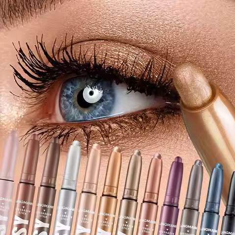 12 Colors Pearly Eyeshadow Stick Waterproof Glitter Matte Nude Eye Shadow Pencil High Pigmented Shim