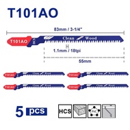 CMCP 5pcs HCS Jig Saw Blades Set T-Shaft Sharp Fast Cut Jigsaw Blade for Wood Plastic Metal T101AO T