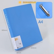 JIWANARCLAY Transparent Folder, Office Document 2 Holes Binder File Folder,  D-shaped Plastic Lever 