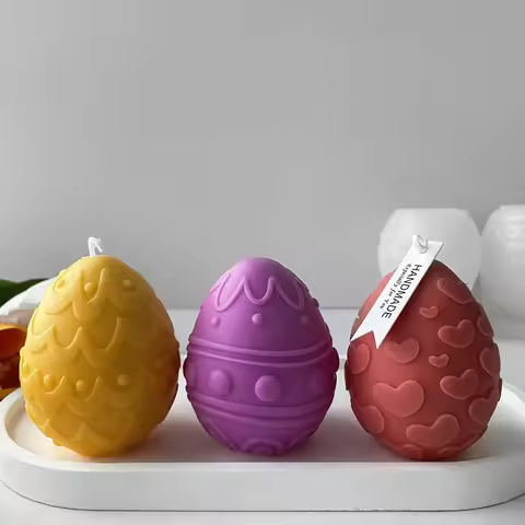 Silicone Easter Egg Aromatherapy Candle Mold for DIY Handmade Soap Chocolate Baking Easter Egg Mold 