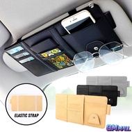 CAR SUNVISOR POCKET Card Holder Leather Storage Bag Pouch Sunglasses Organizer Zip Simpan Kad Kereta