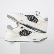 [Ding Class Version] DIOR DIOR B27 Leather Oblique Printed Low-Top Sneakers Fashion Casual Shoes Whi