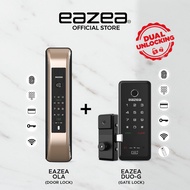 [Door + Gate] EAZEA Ola Door Lock + EAZEA Duo-G Gate Lock | 5 IN 1 | PIN Code, RFID Access, Fingerprint, Key, Wi-Fi