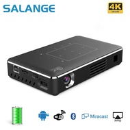 Salange P10โปรเจ็คเตอร์ขนาดเล็ก4K 3D แอนดรอยด์9.0แอลอีดีกระเป๋าอัจฉริยะบีมเมอร์แบบพกพาไวไฟบลูทูธวิดีโอเกมโฮมเธียเตอร์ M.2แอร์เพย์