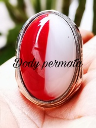 Batu akik merah putih natural