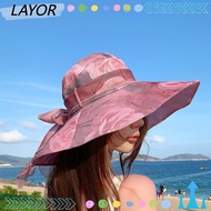 LAY Sun Hat, UV Protection Protect Neck Anti-uv Beach Hat, Fashion Four Seasons Large Brim Breathable Bucket Hat Holiday Beach