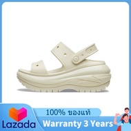 ของแท้พิเศษ Crocs Classic Mega Crush Clog 'Bone' Shoes Non - Slip Thick Sole Beach Sandals 207989 - 