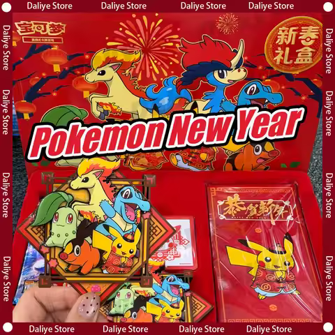 Original Pokemon Chinese New Year Surprise Gift Box Pikachu Pokemon TCG Set Limited Collection Pokem