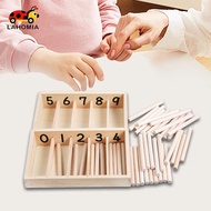 LAHOMIA Montessori Spindle Box Educational Toy Counting Game Wooden Material Teaching Aid Math Tool 
