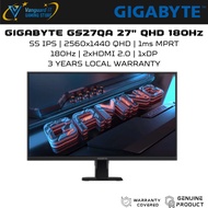 GIGABYTE GS27QA 27" GAMING MONITOR ( 27" SS IPS QHD / 1MS / 180HZ / AMD FREESYNC / HD MI + DP )