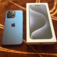 Tangan Pertama iPhone 15 Pro Max 256 GB iBox 99,99% seperti baru like new 256GB Blue Titanium Resmi 
