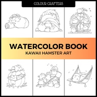 ColourCrafters Watercolour Drawing Book Kawaii Hamster Art 200gsm 300gsm Watercolour Paper