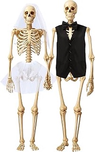 Tarpop Halloween 12 ft Skeleton Outfit Set Giant Skeleton Wedding Theme Costume Includes Bride and G
