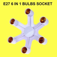E27 6 in 1 LED Light Bulbs Socket Adapter Splitter Lamp Holder Base Converter