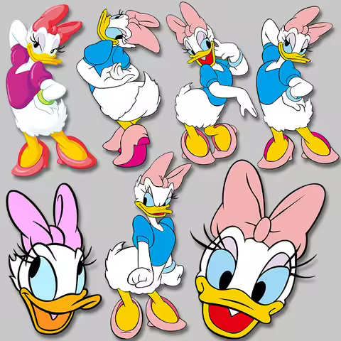 Cartoon animal classic bow skirt Daisy Heat Transfer printing Character Patch for Clothing Washable 