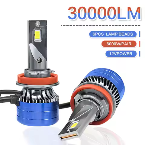 2pcs/Box 6000K H11 LED Headlight Bulbs 30000LM Super Bright 6 Copper Tube Fog LED Headlamps Bulb Whi