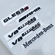 3D ABS Black Logo GLE63S V8-BITurbo 4matic Emblem Car Trunk AMG Badge Rear Star Sticker For Mercedes