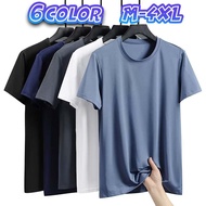 M-4XL T Shirt Oversize Baju T Shirt Lelaki Plain T Shirt Men Short Sleeve Fashion Round Neck Breatha