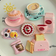 Large girly pink food play cake milk accessories diy refrigerator magnets cell phone case material