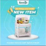 [NON COD] ROVEGA Rak Piring Lotus LTS280 / Rack Piring Plastik dengan tutup