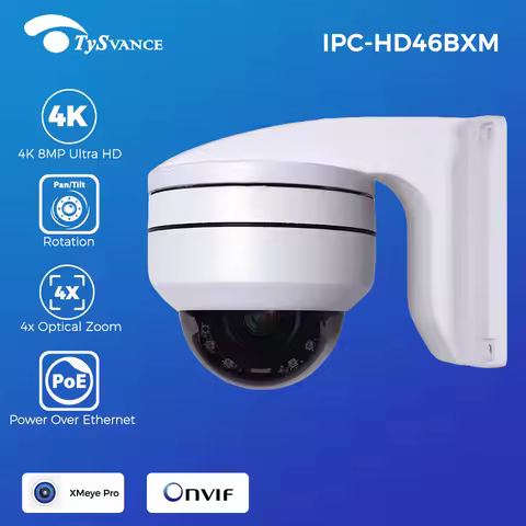 4K 8MP 5MP IR Smart CCTV Security PTZ PoE Dome 4X Optical Zoom Video Surveillance Outdoor Waterproof