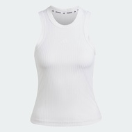 adidas Gym & Training All Gym Seasonal Rib Tight Fit Tonal 3-Stripes Tank Top Women White IW8163