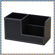 [qingyid002.] Leather Desk Organizer,Office Supplies Holder Desktop Stationery Storage Box for Busin