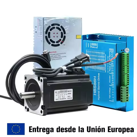 HLTNC CNC Nema34 86mm 4.5N 8.5N 12N Closed Loop Stepper motor Kit + 400W 60V PSU + HBS86H Hybrid Ser