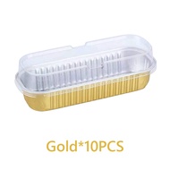 10Pcs Aluminium Foil Cup Kue Kotak Box Dessert Cake Puding Tiramisu Aluminium Foil Kotak Dengan Tutup Reusable