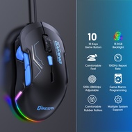 Left Hand Mouse 10 Button Left Hand 12800DPI Adjustable Right Hand RGB Light Macro Definition Game W