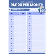 PDF Money Saving Challenge RM100 - RM1,000
