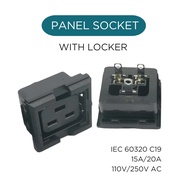 PANEL SOCKET C19 LOCK BLACK C19 Mount With ICE System 60320 C19 15/20A 110/250V AC