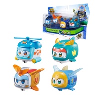 Super Wings Super Pets 4-Pack Collection Super Pets Jerome, Golden Boy, Shine, Tino, Vehicle Action 