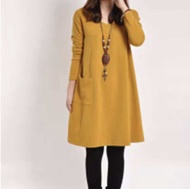 [From Melaka] Women Top Blouse Dress Woman clothing dress jubah gown girl dress muslimah Grey Silver